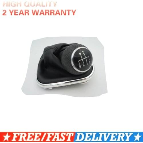 For Bora 1998-2002 Golf 4 1998 1999 2000 2001 2002 2003 2004 2005 2006 New 5 Speed Gear Shift Knob With Leather Boot 23mm