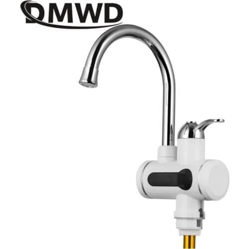 DMWD Tankless Electric Water Heater Kitchen Instant Hot Water Tap Heater Electric Water Faucet Instant Heater Lateral 3000W