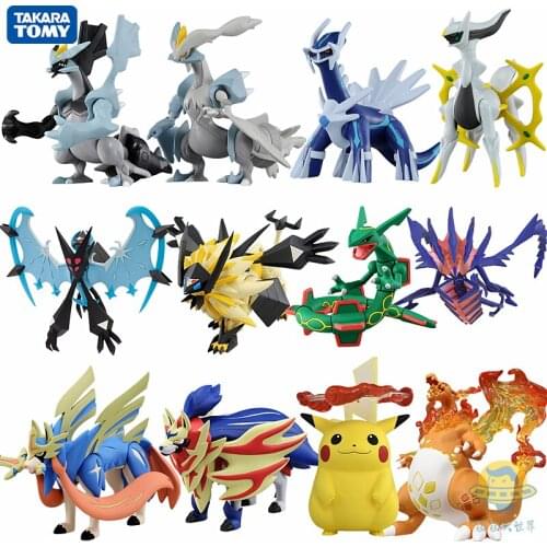 TAKARA TOMY Pokemon Mewtwo Pikachu Lugia Groudon Rayquaza Lunamon Ultra Moon Zekrom Action Figure Model Toys Collectibles