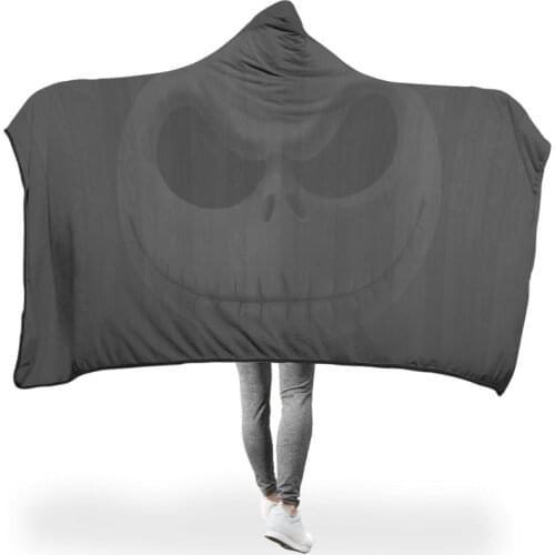 Nightmare Face Portable Hooded Blanket Super Soft No Colorful Wearable Blanket for Adult Kids Bedding Sofa Throw Blankets