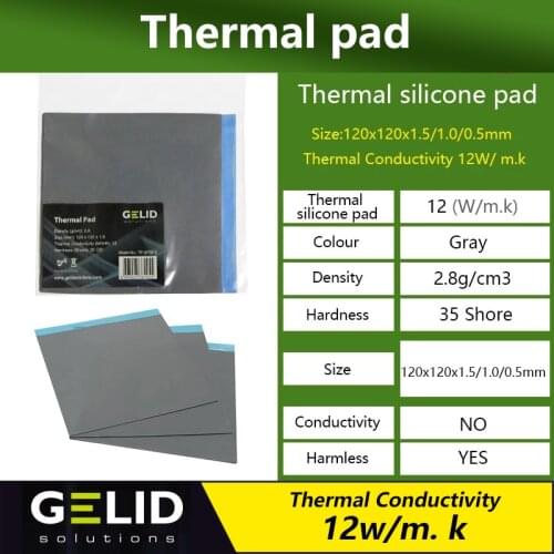 GELID soft thermal pad CPU/GPU graphics motherboard 12W/MK silicone grease pad heat dissipation silicone pad multi-size