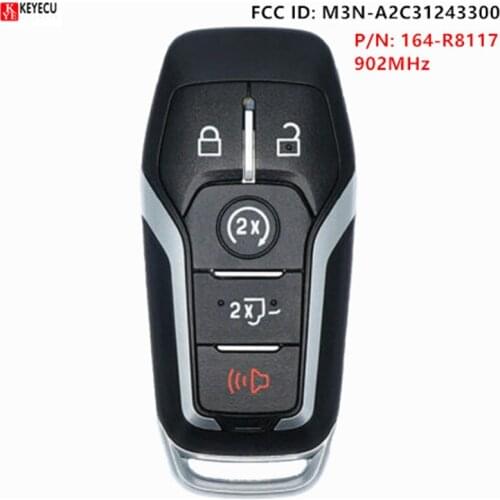 KEYECU Smart Remote Key FSK 902MHz HITAG PRO 49 Chip for Ford SUV F150 F250 2015 2016 2017 FCCID: M3N-A2C31243300 P/N: 16-R8117