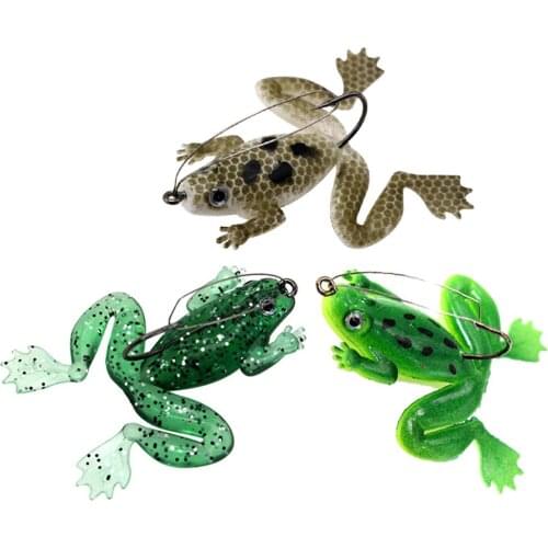 3Pcs 6cm Fishing Lure Artificial Fishing Silicone Bait Frog Lure with Hook Soft Fishing Frog Lures fishing tackle