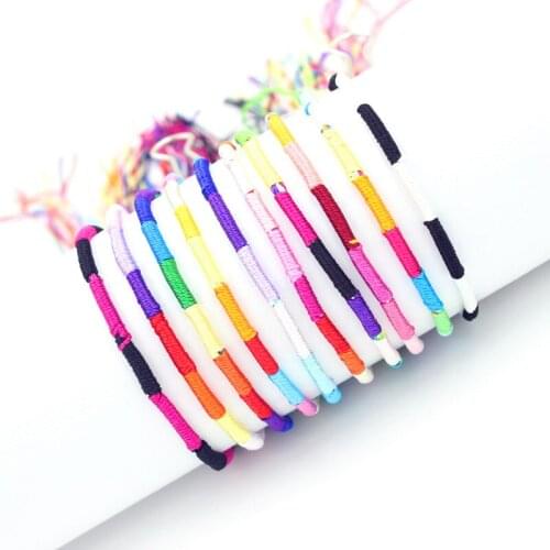 Fine Handmade Bracelets Lovely Black Wax Cotton Cord String Adjustable Weave Friendship Bracelet