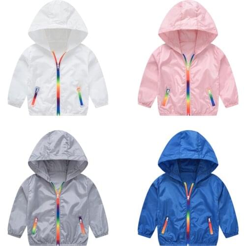 2020 Fashion Baby Girl Jacket Boy Hooded Coat Baby Boys Girls Long Sleeved Summer Sun Protection 2-9Years Kids Outerwear Clothes
