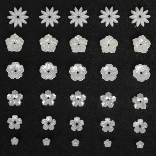 New Hot Sale Imitation Plastic ABS Pearl loose spacer Flower Beads Caps for DIY Fashion Charms Bracelet Necklace Jewelry Making