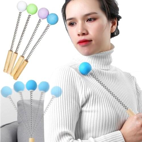 Meridian hammer back massage Handheld Multifunctional Massage Hammer Golf Massage Hammer Wooden Handle Massage Ball Massager