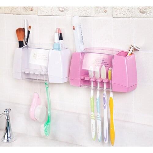 1PCS Multifunctional Suction Hooks Tooth Brush Holder Toothbrush Holder Storage Box Bathroom Accessories