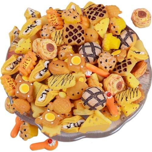 30Pcs Simulation Cake Resin Convex Plane Embellished Scrapbook Paste Ornaments DIY Food Toy/Cream Phone Case/Christmas Ornaments