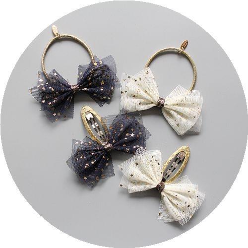 Fashion chiffon bowknot girls kids elastic hair rubber band ties ring accessories for children bow hair clip bobby pins barrette