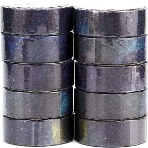 NEW 10pcs/Lot Decorative Cute Blue Starry Galaxy Washi Tapes Japanese Bullet Journal Adhesive Masking Tape Stationery