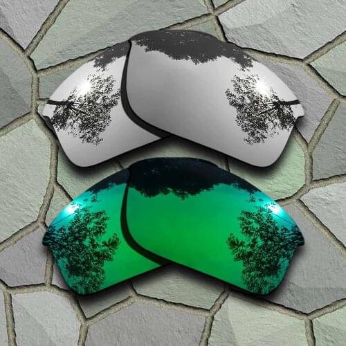 Chrome&Jade Green Sunglasses Polarized Replacement Lenses for Oakley Bottle Rocket