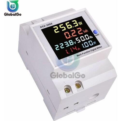 Single-phase Intelligent Rail Type Voltage Current Power Frequency Factor Meter Counter AC40-300V/AC250-450V With Screen