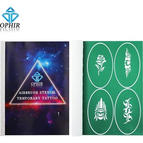 OPHIR 100 Patterns x Airbrush Stencils Body Paint Reusable Templates Sheets for Body Temporary Tattoo Stencils Sets _STE1