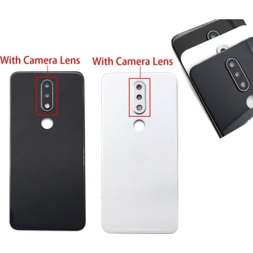 Original For Nokia 6.1 Plus Glass Rear Back Housing Battery Cover For Nokia X6 Battery Cover With Camera Glass Lens Frame