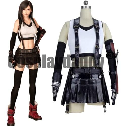 Final Fantasy VII FF7 Remake Avalanche Tifa Lockhart Lockheart Battle Ver. Outfit Dress Cosplay Costume S002