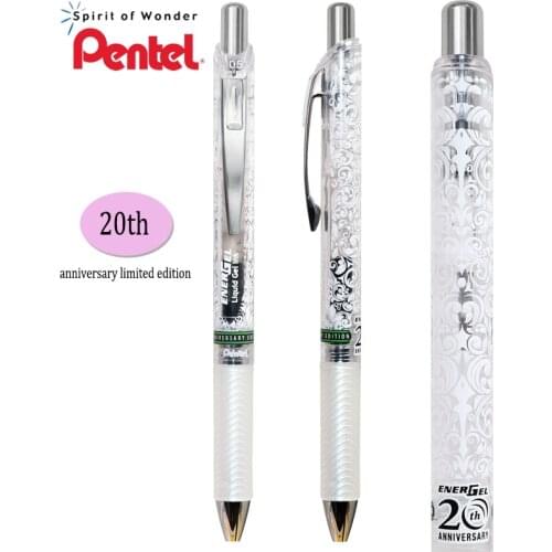 Japan Pentel 20th Anniversary Limited Quick-drying Gel Pen Commemorative Model BLN75 Transparent Stick 0.5mm Push-in Black Repla