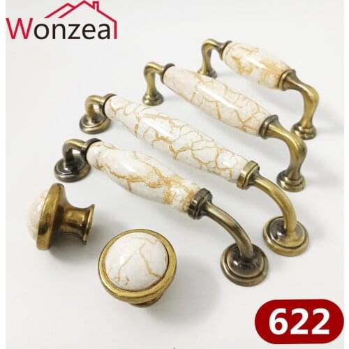 Ceramic Cabinet Handles Marble Lines Antique Cabinet Drawer Knobs Kitchen Wardrobe Door Pulls Furniture Handles