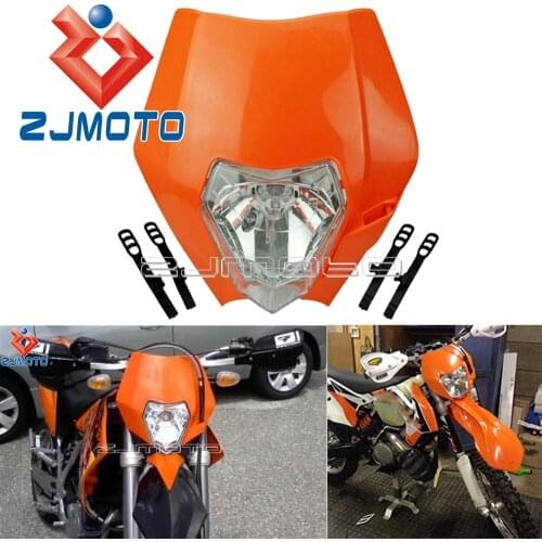 Universal Motorcycle Headlight Fairing For MX SXF SX XCW XC EXC XCF 125 150 250 300 350 450 Orange Dirt Bike Headlamp Mask