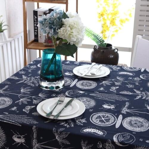 Japanese Thickened Cotton Canvas Tablecloth Plant Animal Specimen Fossil Cover Coffee Dinner Table Cloth for Wedding Banquet