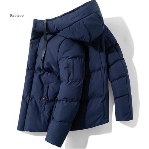 Winter Mens Jacket Fashion Men Cotton Thick Warm Parkas Casual Male Outwear Windbreaker Thermal Hooded Coats Clothing