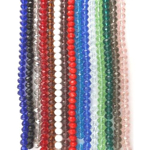 10mm Faceted Wheel Glass Loose Beads Crystal Spacer Beads For DIY Jewelry 21 Colors Wholesale 200pcs