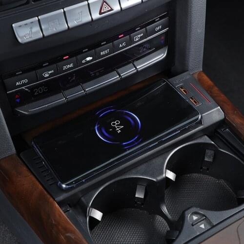 15W car wireless charger QI phone charger fast charging plate charger case accessories for Mercedes Benz W212 E Class 2010-2015