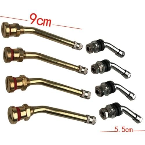 4PCS Tire Valve Stems 135 degree Extension Adaptor Truck Wheel Extender Metal Chrome Aluminum Auto Motorcycles Car Truck Bike