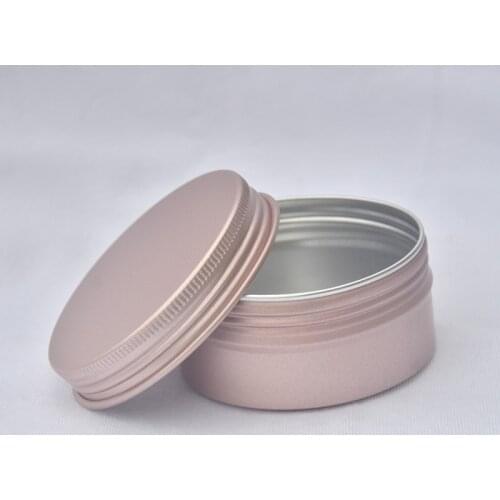 50pcs Rose Gold Aluminium Tin Jar Sample Container Cosmetic Pots Round Can with Screw Cap for Lip Balm Art Cream Make Up Storage