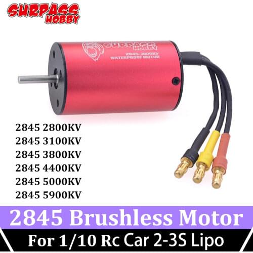 Surpass Hobby 2845 Brushless Motor 3800KV 4370KV 4400KV 5900KV Waterproof 2-3S Lipo for Traxxas HSP 1/10 RC Car Traxxas Wltoys