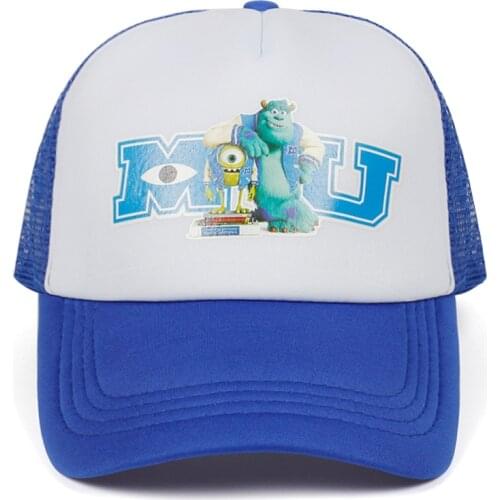 Monsters University Sulley Mike Baseball Caps MU Truck cap Letters Unisex Pixar Movie Blue Hat Adjustable Hip Hop Caps Snap