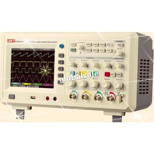 FREESHIPPING UTD4204C Digital Colorful 200MHz 4Channels 2GSa/s Oscilloscope Multimeter Frequency Counter 3in1 USB AC110-220V