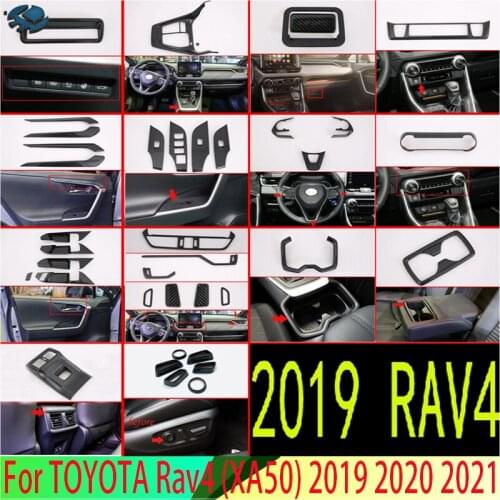 For TOYOTA Rav4 (XA50) 2019 2020 Carbon Fiber Style Inside Interior Cover Trim Full Set 39 PCS