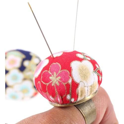 DRELD Sewing Ring Pincushions DIY Craft Needle Ring Pin Cushion Holder Adjustable Quilters Crafter Finger Pincushion Sewing Tool