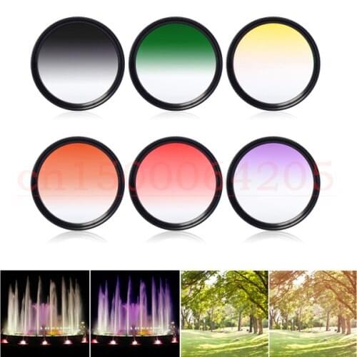 37mm Graduated Filter Gradual Red Blue Purple Orange Pink Green Yellow UV Lens Filter Screw Mount For 37mm lens filter