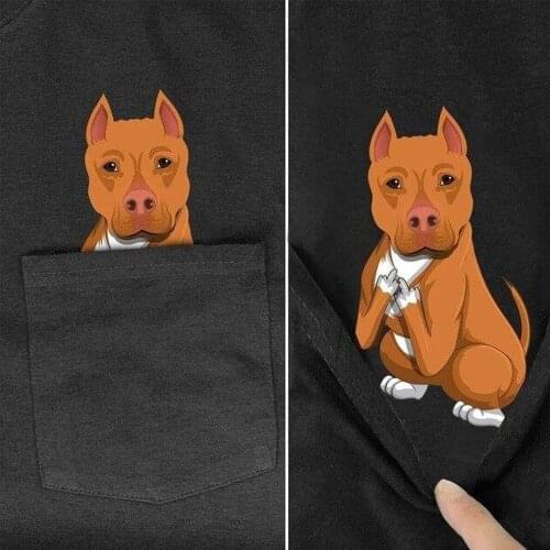 CLOOCL Cotton T-Shirt Fashion Brand Summer Pocket Pitbull Printed T-shirt Mens for Women Shirts Hip Hop Tops