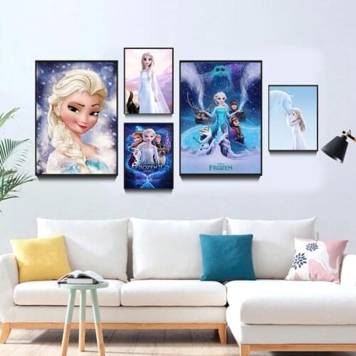 Disney Movie FROZEN 2 Wall Art 5D DIY Diamond Painting Diamond Mosaic Diamond Embroidery Full Home Decor Cross Stitch Kits