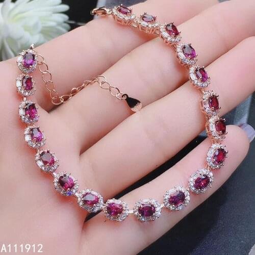 KJJEAXCMY fine jewelry natural garnet 925 sterling silver new women hand bracelet support test noble