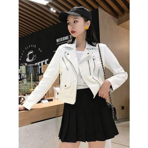 KMETRAM 2020 Womens Leather Jacket Spring Autumn Jacket Women Korean Short Coat Female Pu Leather Biker Jackets Chaqueta MY2302