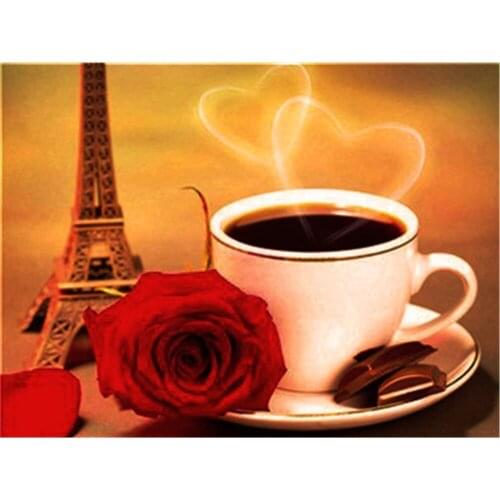 Coffee Cup DIY Embroidery 11CT Cross Stitch Kits Craft Needlework Set Cotton Thread Printed Canvas Home Decoration On Room