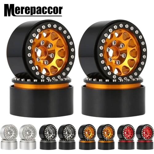 MEREPACCOR 4PCS 1/10 RC Rock Crawler Aluminum Alloy 1.9 " Beadlock Wheel Rims for Axial SCX10 RR10 Wraith 90048 90018 TRX4