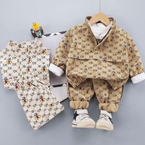 2021new Children Fashion Clothes Suit Spring Kids Boy Girl Printed Top+pants 2Pcs sets Toddler Clothing Infant Sportswear Sets