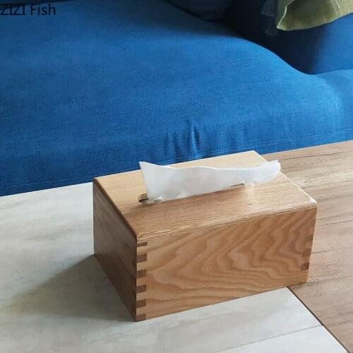 Creative Wooden Pumping Paper Tissue Box Living Room Coffee Table Desktop Decor Modern Minimalist Tissue Storage Box Home Decor