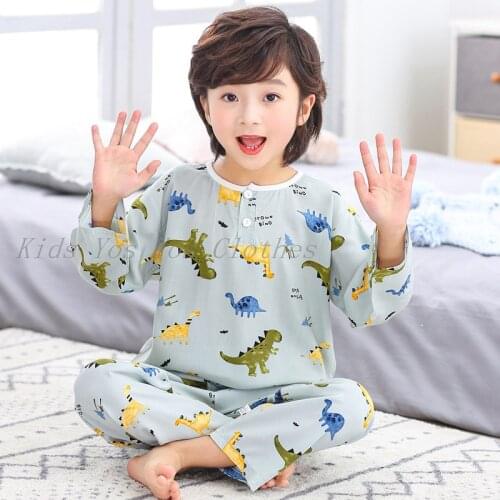 Summer Pajamas Set Boys Girls Clothes Baby Cotton T Shirt Pants Pyjamas Pijamas Cartoon Sleepwear Teens Nightwear Home Clothing
