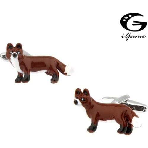 Fox Quality Copper Material Unique Coffee Fox Style Cuff Links