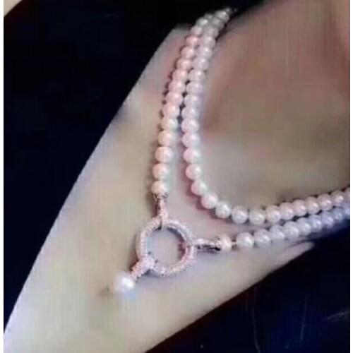 Fashion jewelry noble jewelry 9-10mm Freshwater pearl pendant necklace 35inch
