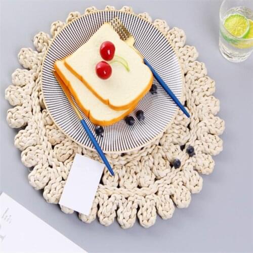 Handmade Weave Non-Slip Corn Husk Mat Placemat Insulation Waterproof Cup Bowl Milk Water Round Coasters for Home Decoration