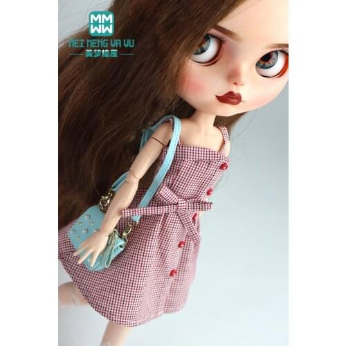 Blyth doll clothes Fashion suspender skirt, denim jacket, high heels for 28-30cm Azone 1/6 doll accessories