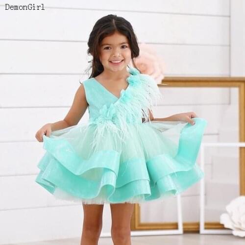 Toddler Baby Girl Tutu Birthday Dress Knee Length Print First Second Third Birthday Dress Outfit