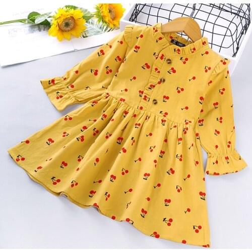 ZWY395 Toddler Girls Dresses Baby Girl Clothes 2020 Autumn Summer Bow Print Princess Party Elegant Kids Dress Vestidos